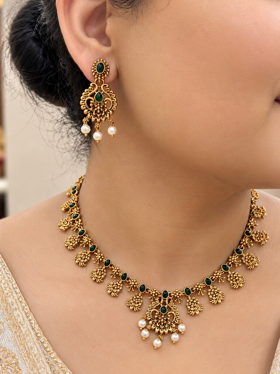 Seema Green Necklace Set