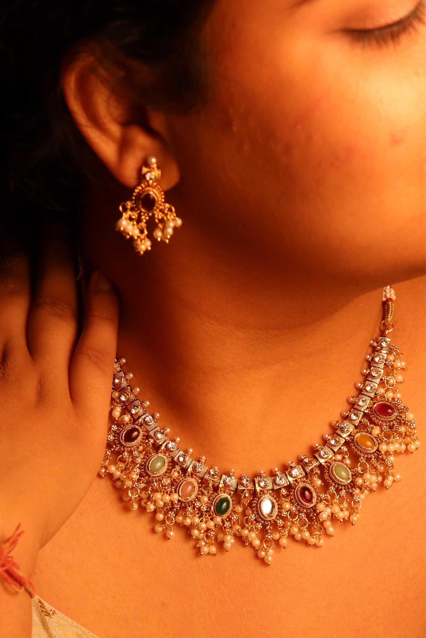 Multicolour Guttapasallu Necklace