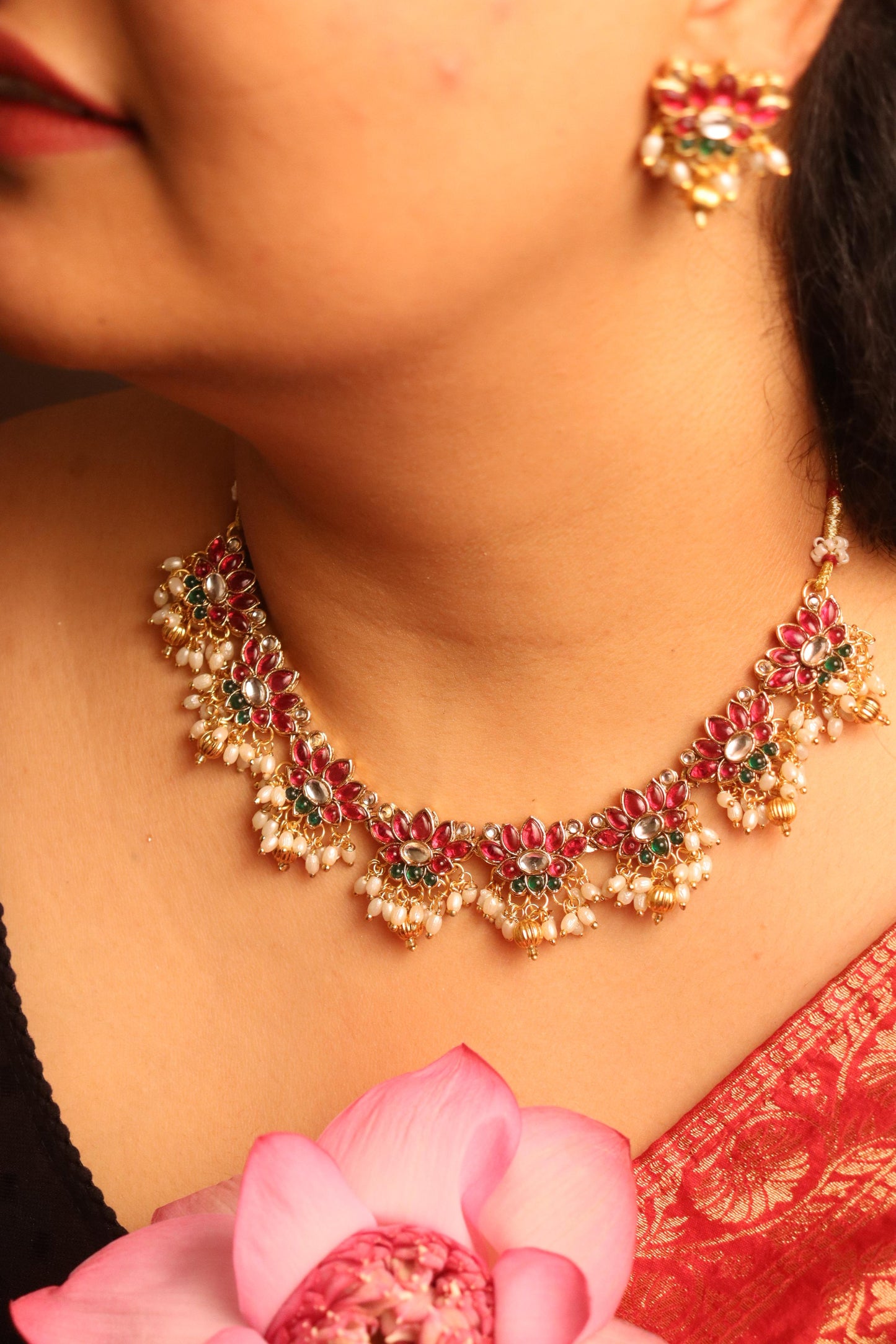 Padma Kiran Lotus Necklace Set