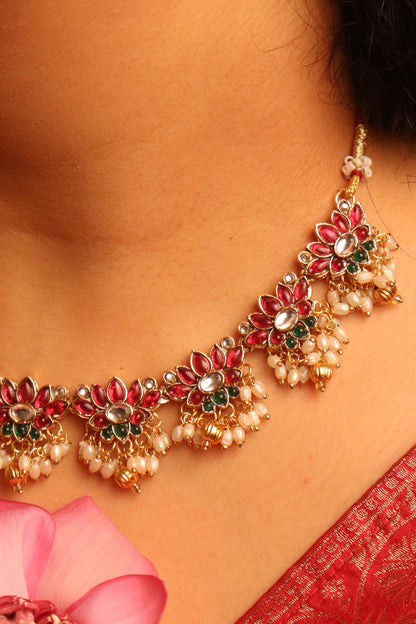 Padma Kiran Lotus Necklace Set