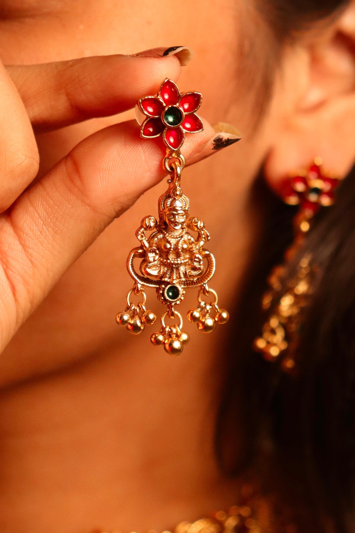 Sridhar Pink Temple Necklace set