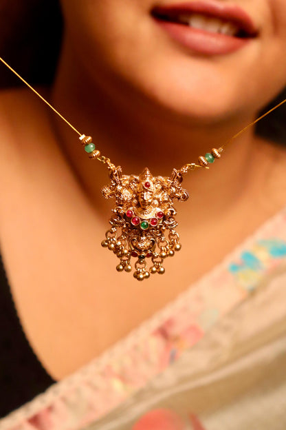 Tirupati Balaji Invisible Chain Pendant Set
