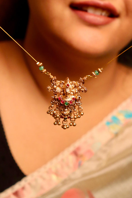 Tirupati Balaji Invisible Chain Pendant Set