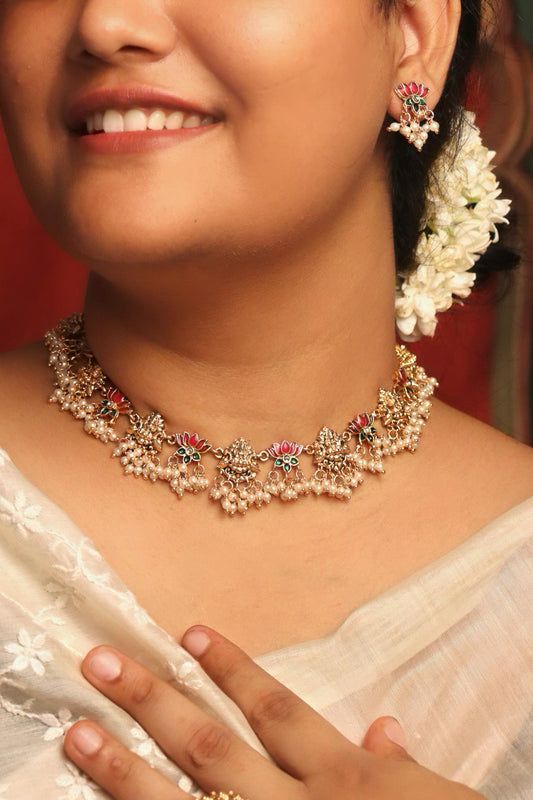 Devi Lotus Temple Choker Set