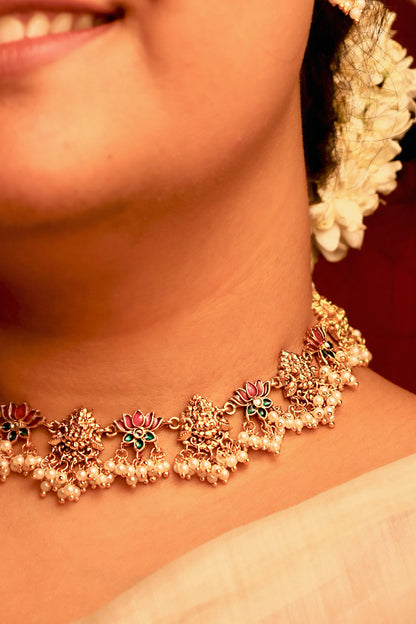 Devi Lotus Temple Choker Set