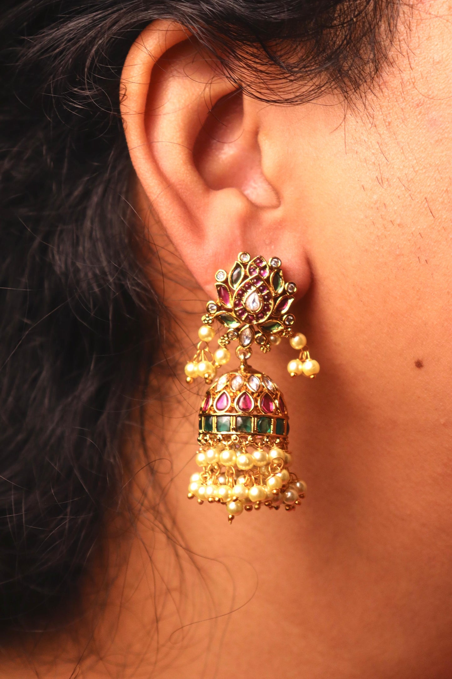 Leela Lotus Jhumkas