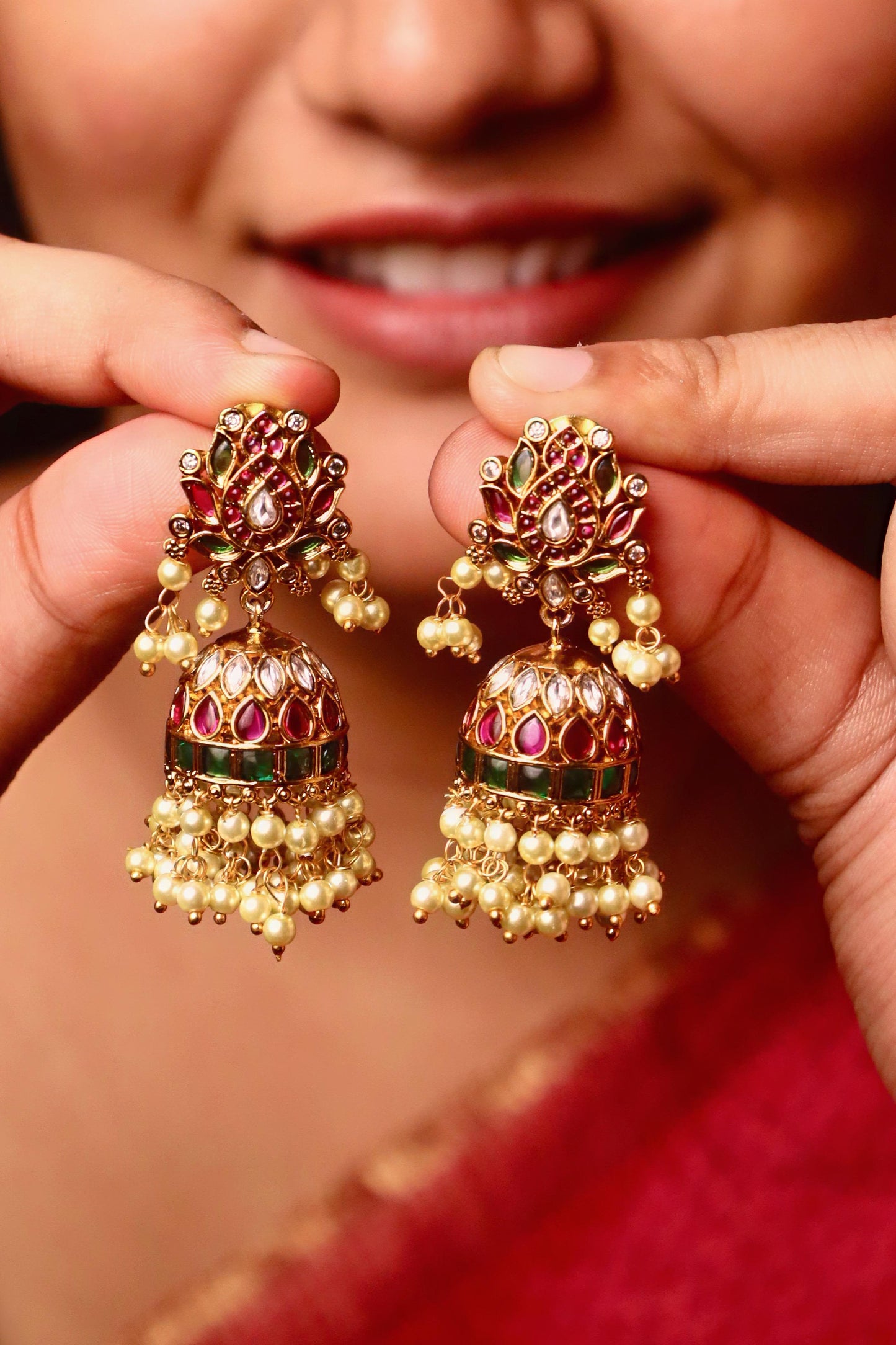 Leela Lotus Jhumkas