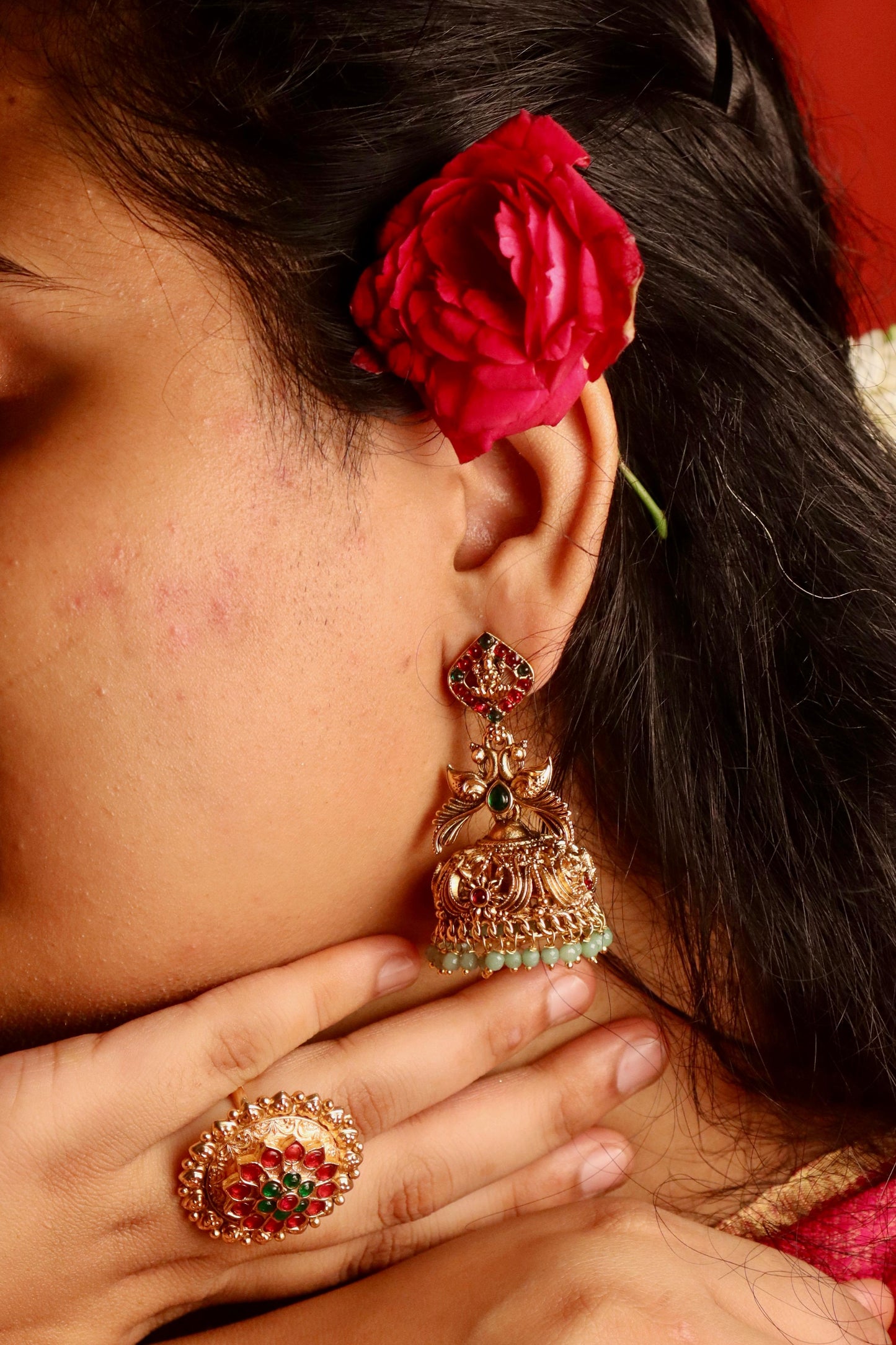 Vasudha Green Jhumkas