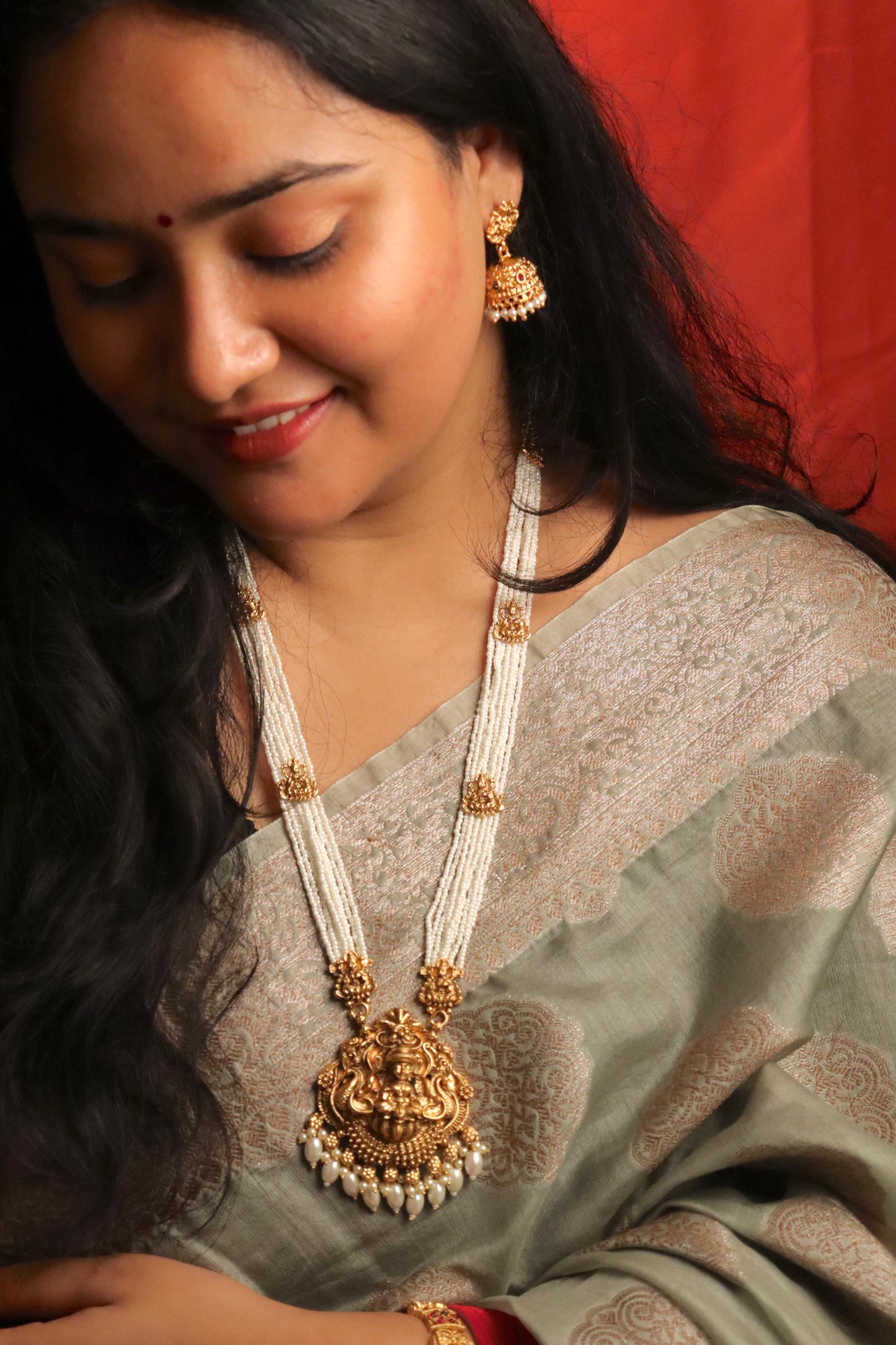 Long Laxmi White Haaram