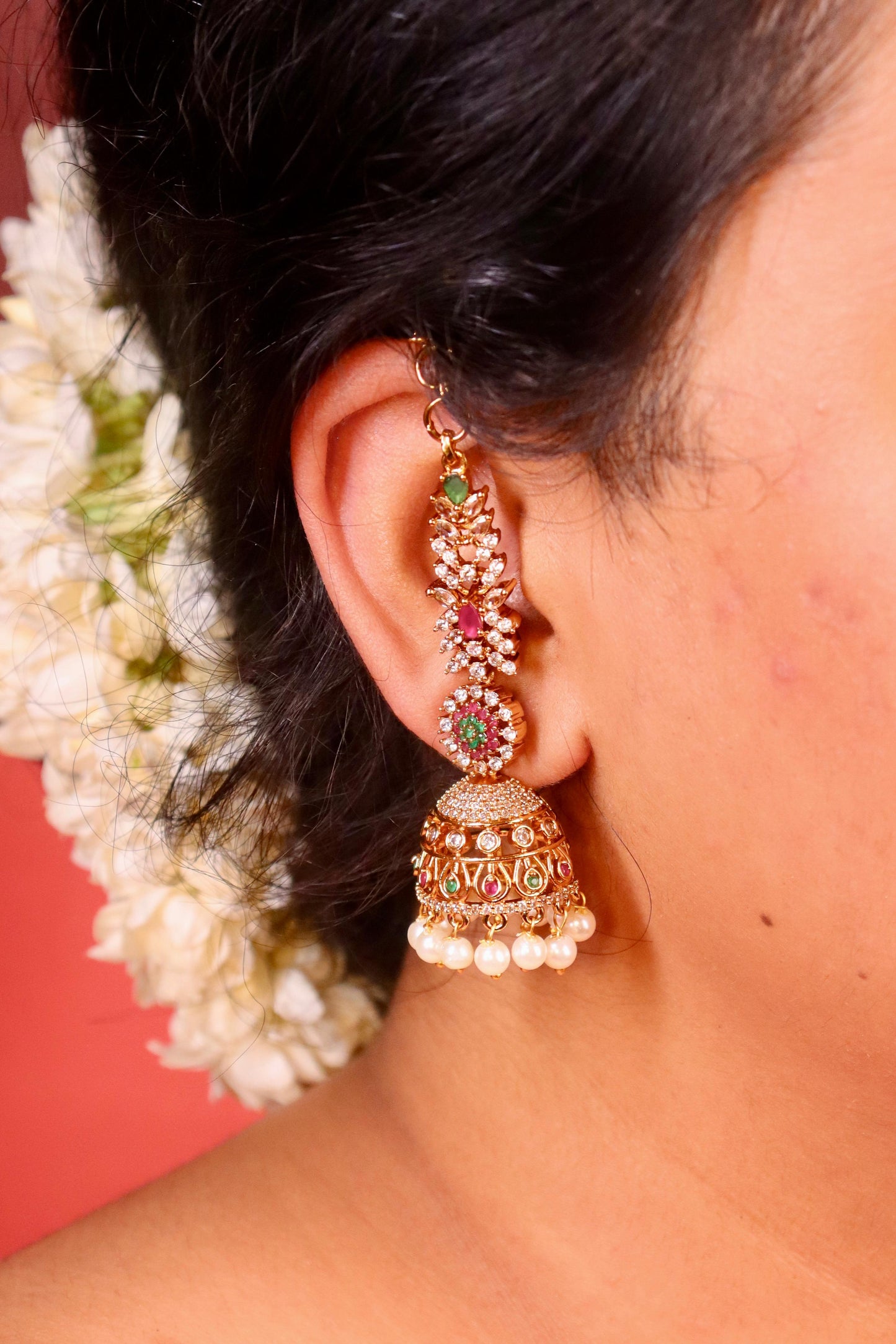 Ruchika AD Earchain Earrings