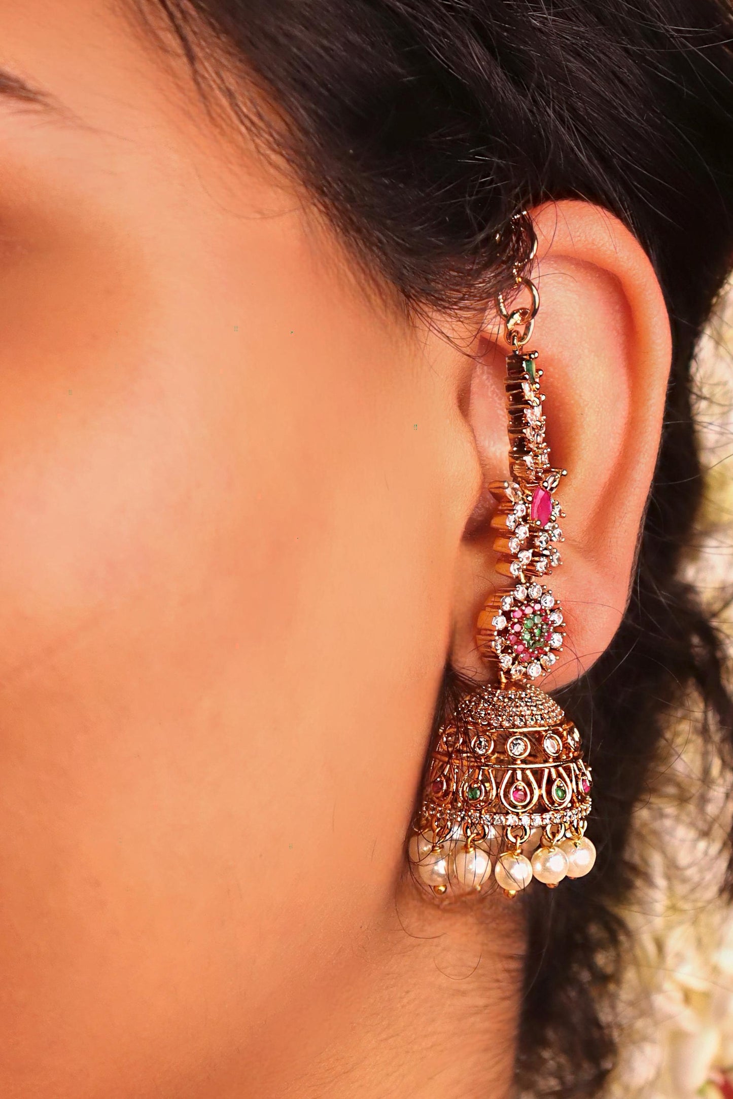 Ruchika AD Earchain Earrings