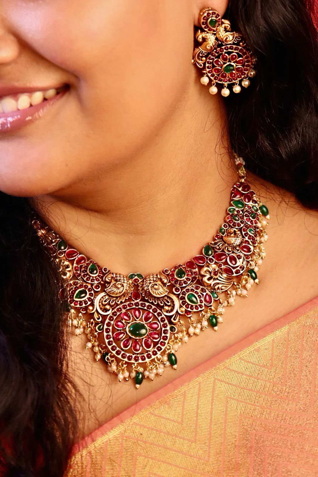 Dhira Mayur Temple Necklace