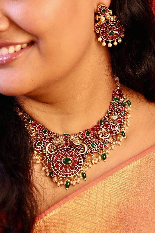 Dhira Mayur Temple Necklace