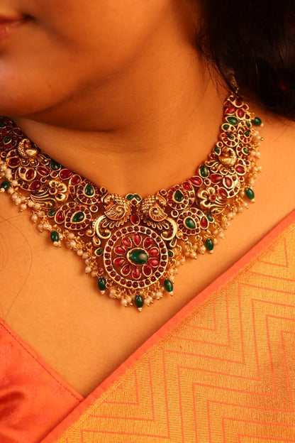 Dhira Mayur Temple Necklace