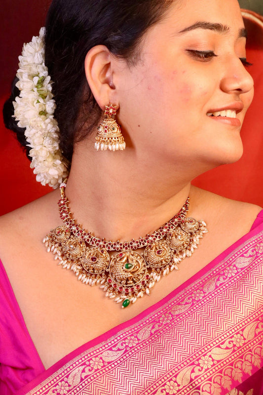 Rajamalli temple necklace set