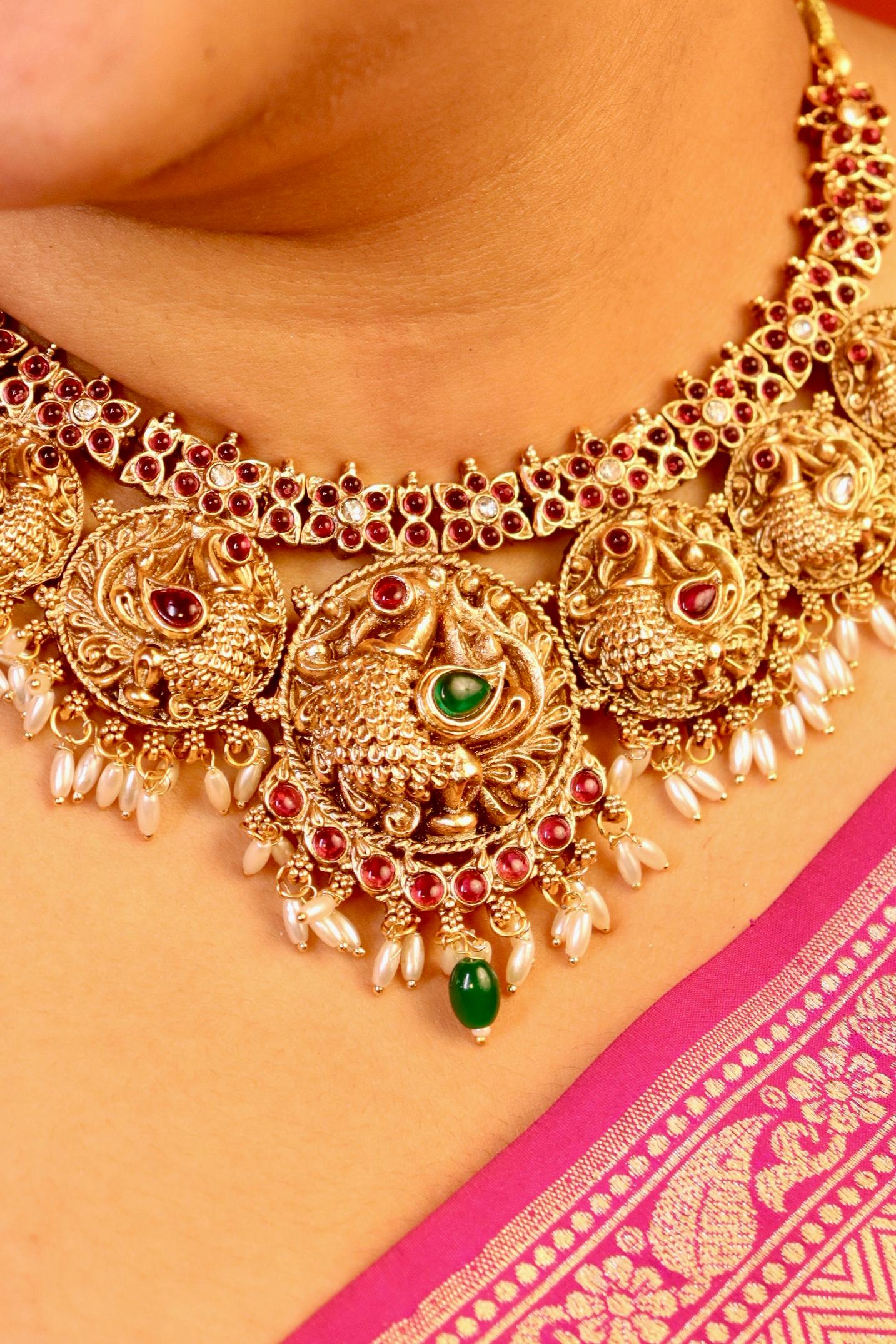 Rajamalli temple necklace set