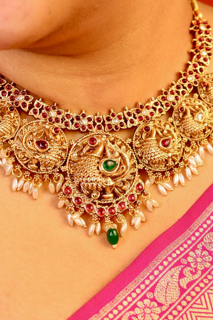 Rajamalli temple necklace set