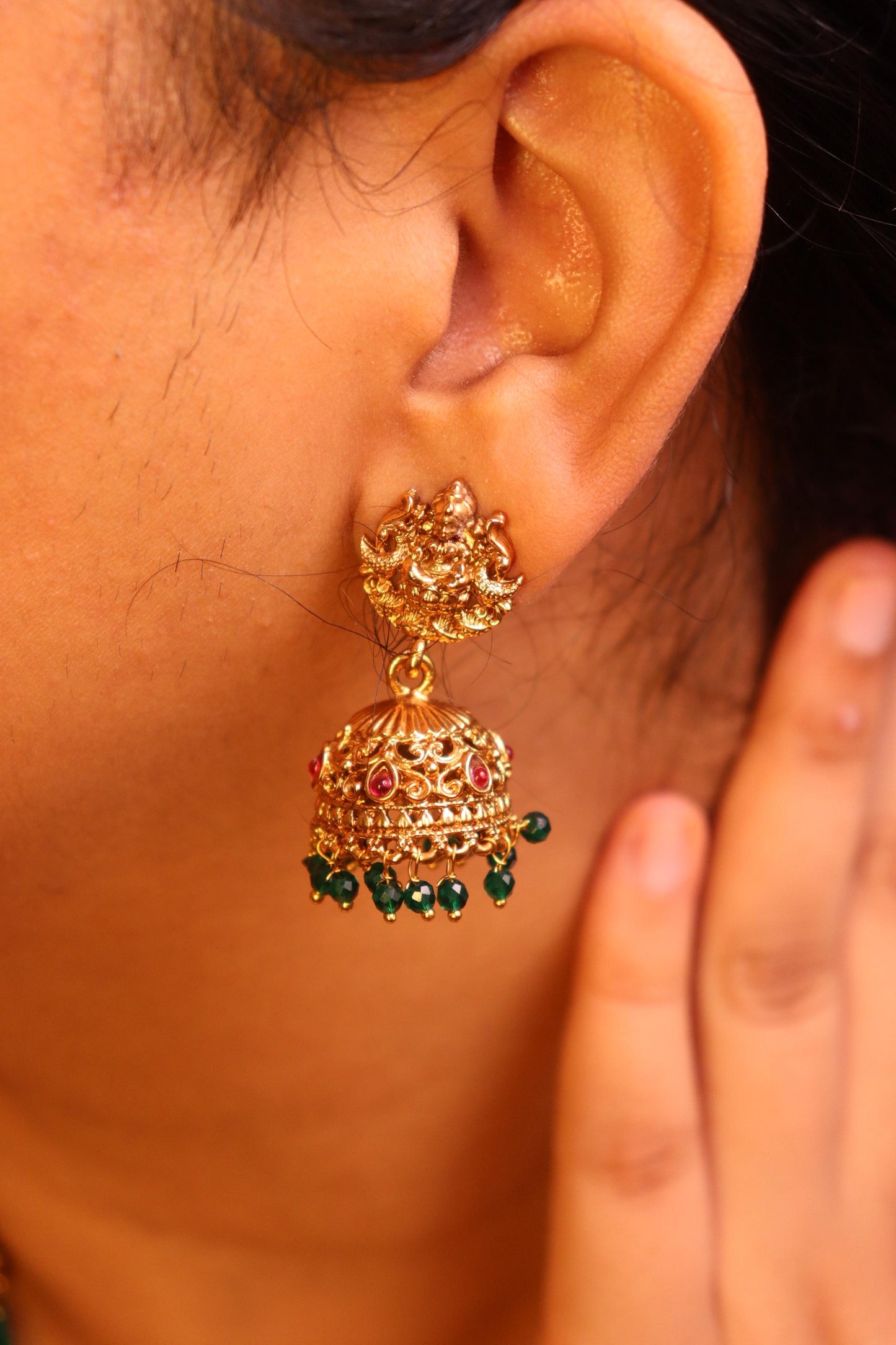 Mudra Green Laxmi Long Haaram