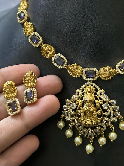 Geetha Purple Necklace Set