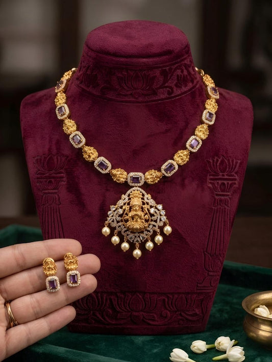Geetha Purple Necklace Set