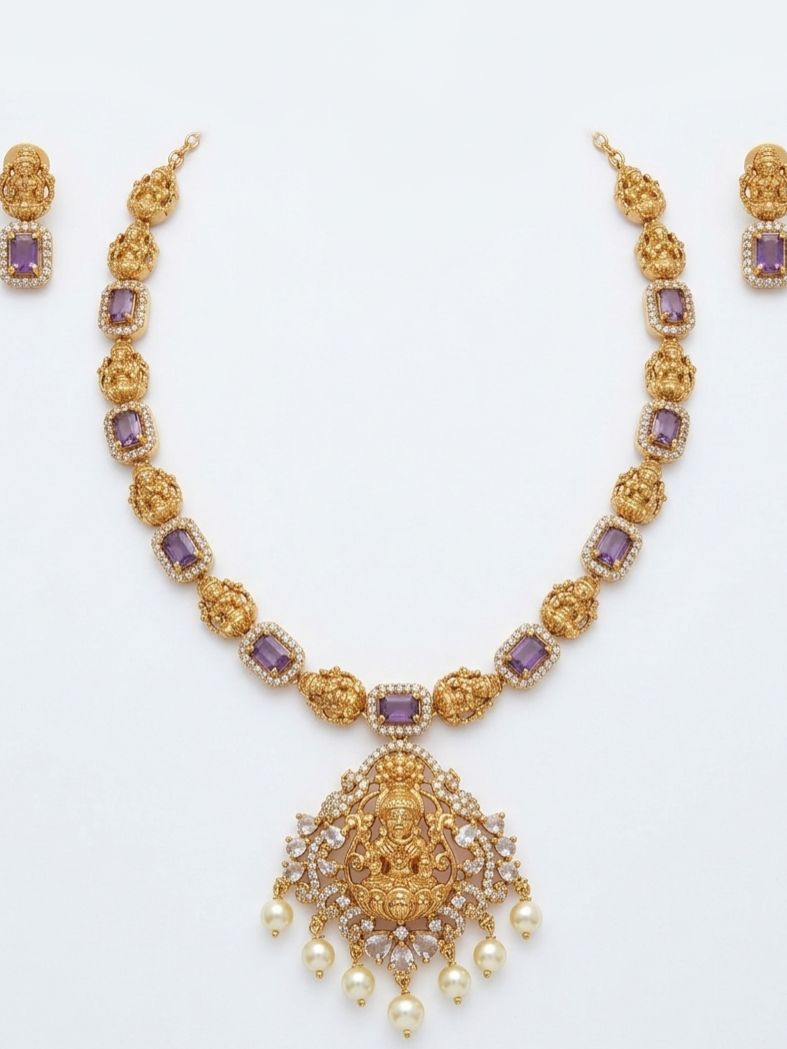 Geetha Purple Necklace Set