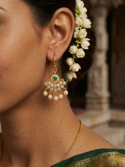 Ratna Green Hook Earrings