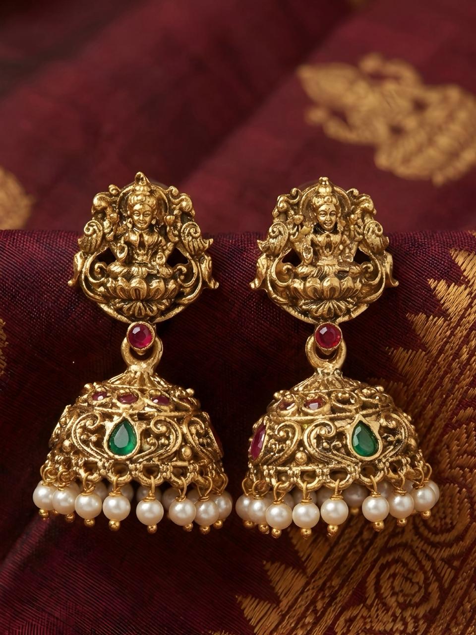 Mudra White Laxmi Long Haaram