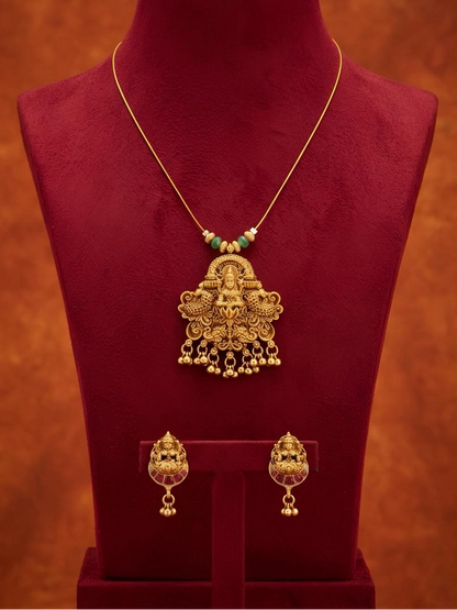 Mahalaxmi Invisible Chain Pendant Set