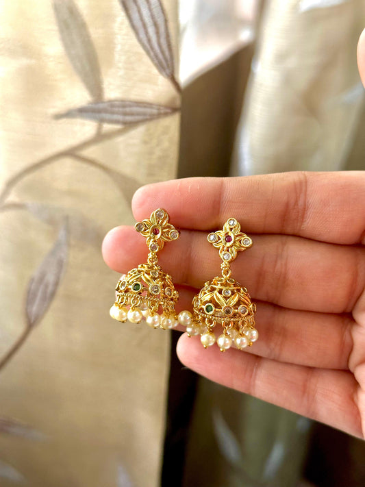 Pearl Mini Jhumkas