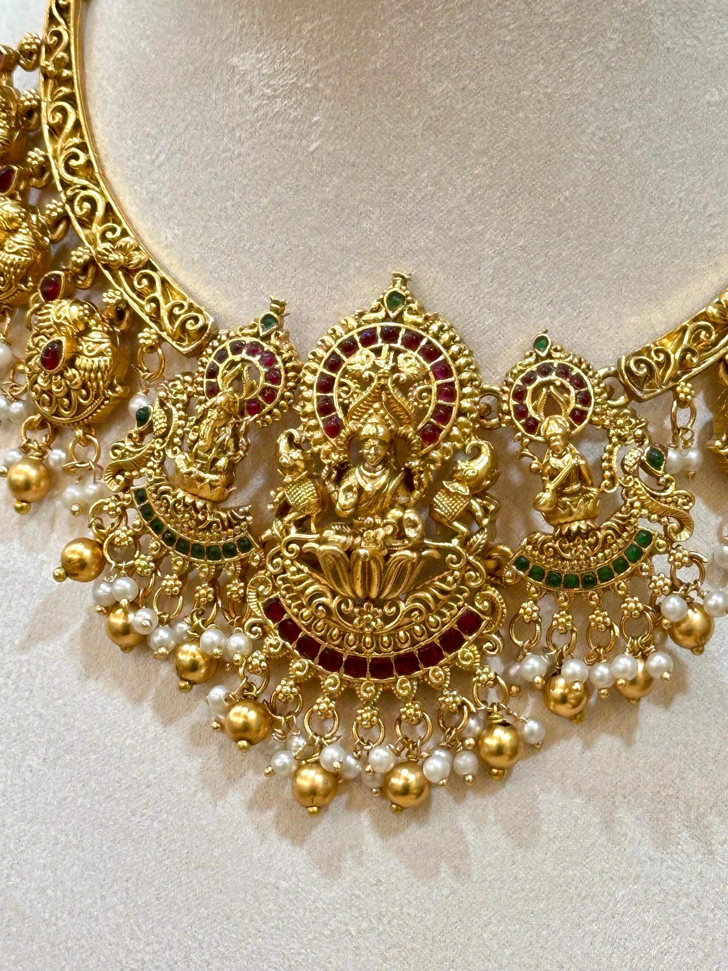 Laxmi Ganesha Saraswati Necklace Set