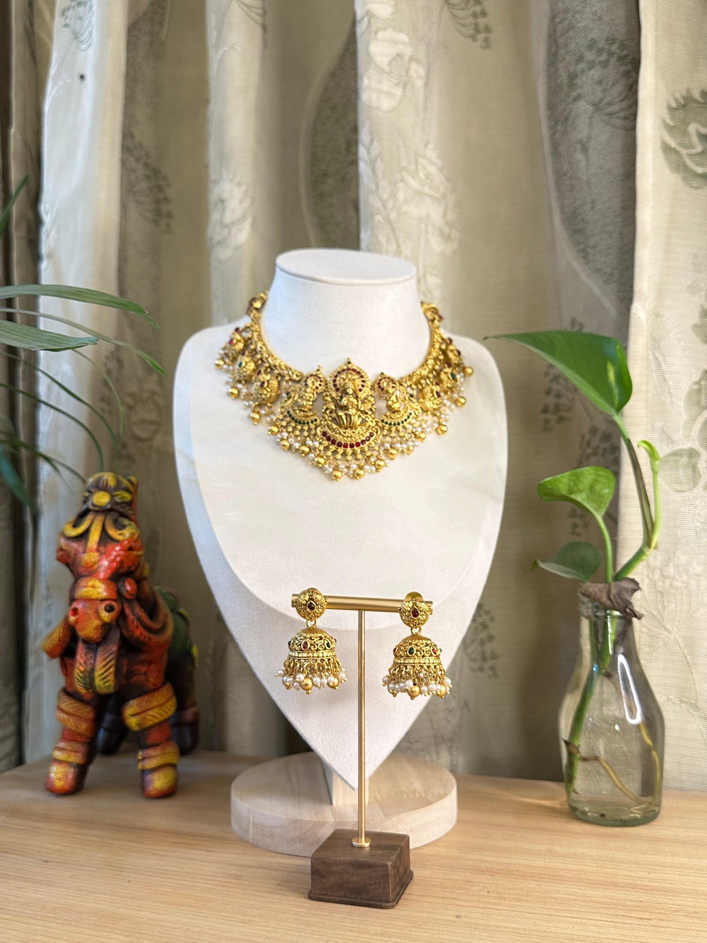 Laxmi Ganesha Saraswati Necklace Set
