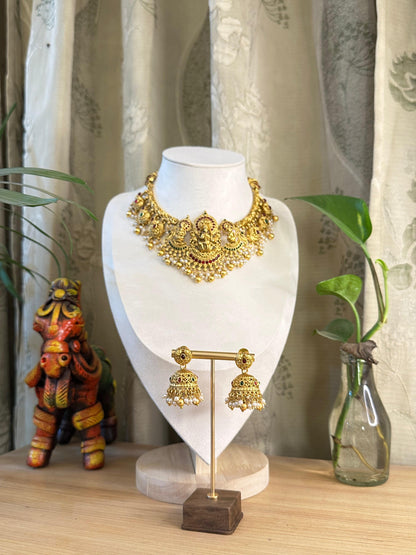 Laxmi Ganesha Saraswati Necklace Set