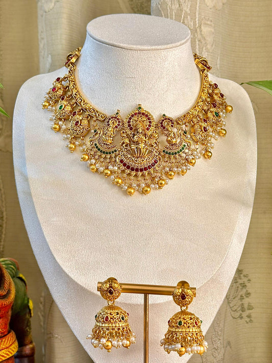 Laxmi Ganesha Saraswati Necklace Set
