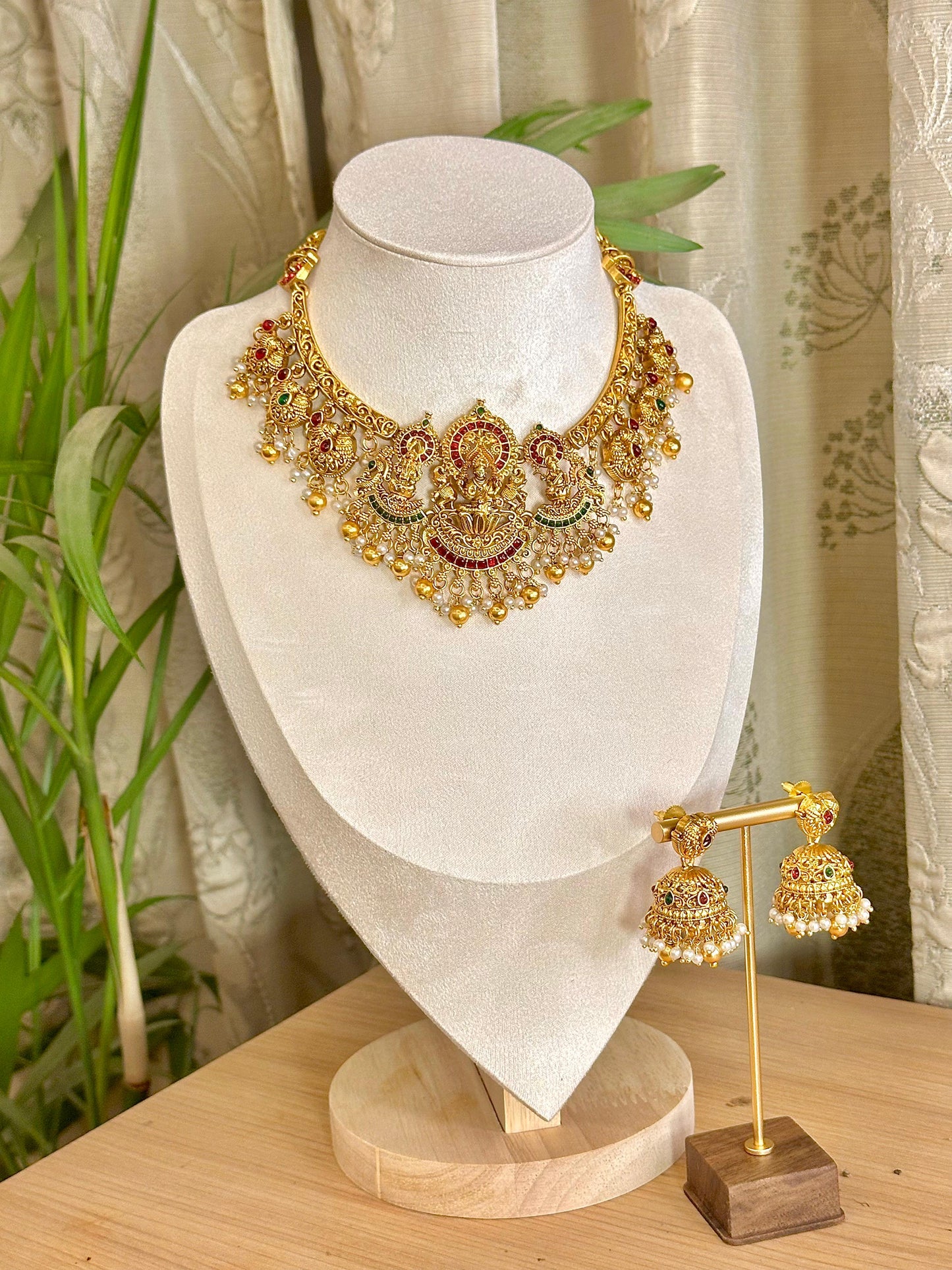 Laxmi Ganesha Saraswati Necklace Set