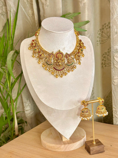 Laxmi Ganesha Saraswati Necklace Set