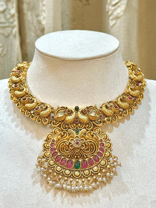 Adhira Matte Gold Set