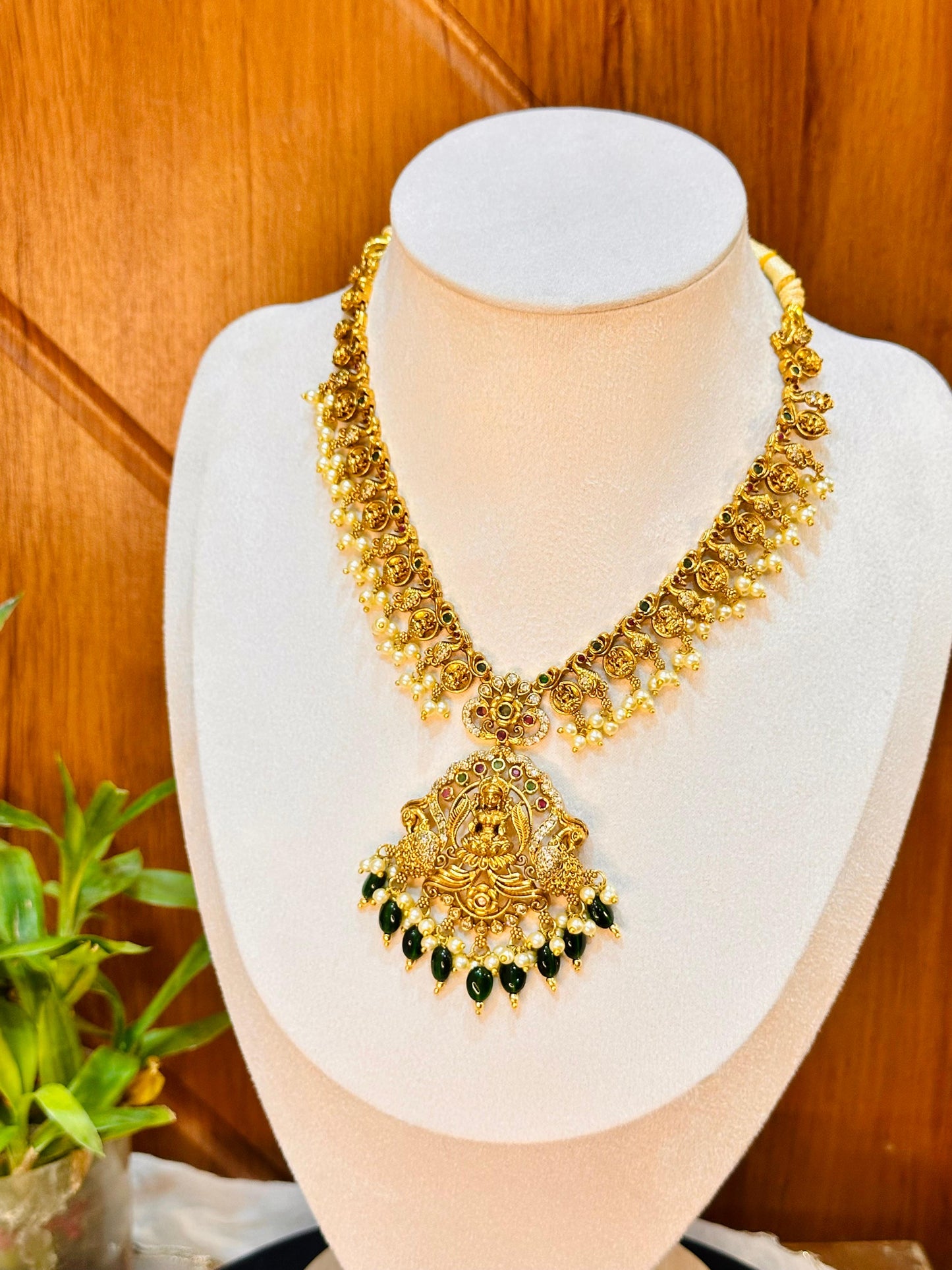 Lakshmi Kemp Green Haaram Set
