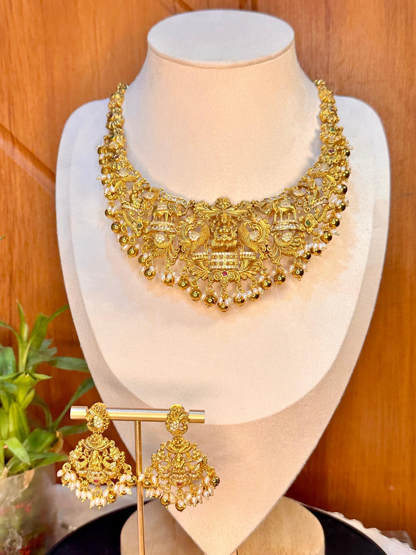 Bridal AD Gold Necklace Set