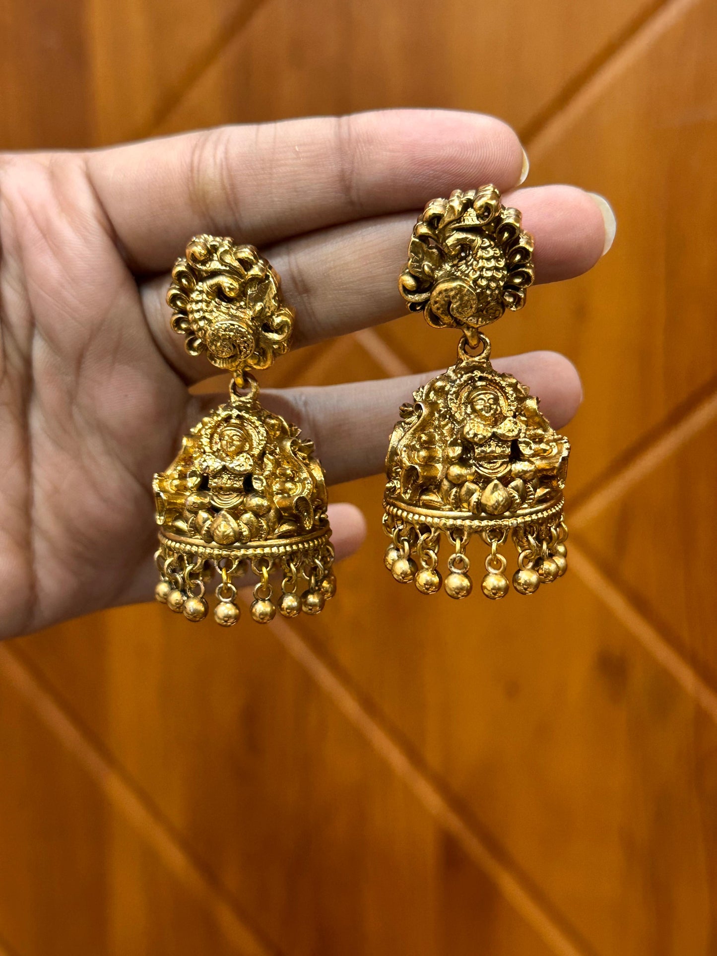 Anjana Gold Jhumka Earrings