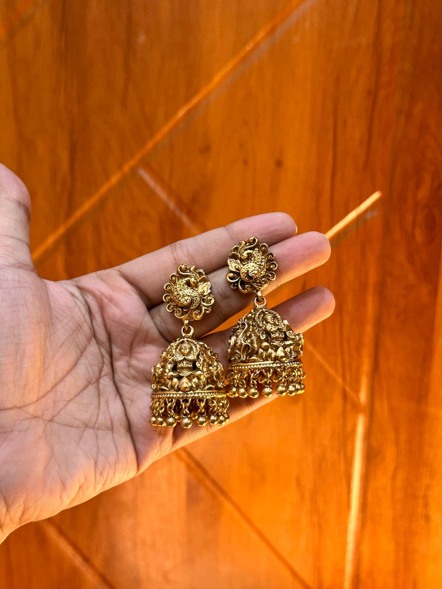 Anjana Gold Jhumka Earrings