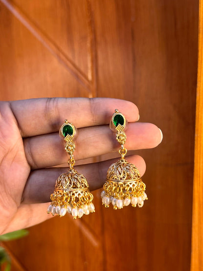Green Palakam Jhumkas