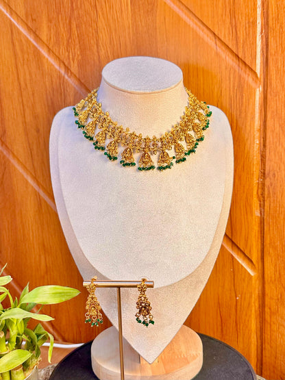 Green rekha Choker set