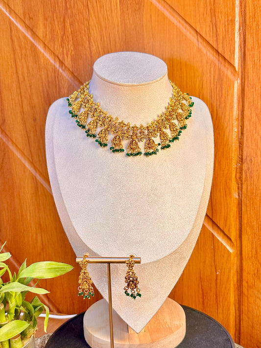 Green rekha Choker set