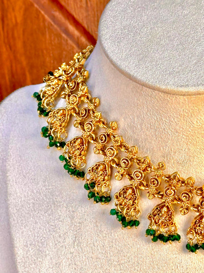 Green rekha Choker set