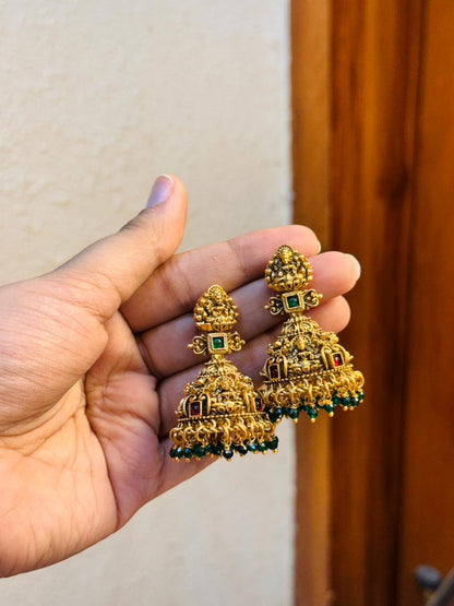 Shakti Green Temple Earrings