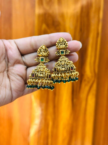 Shakti Green Temple Earrings