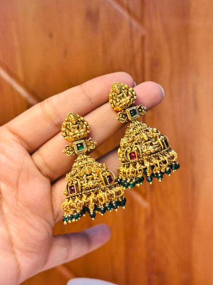 Shakti Green Temple Earrings