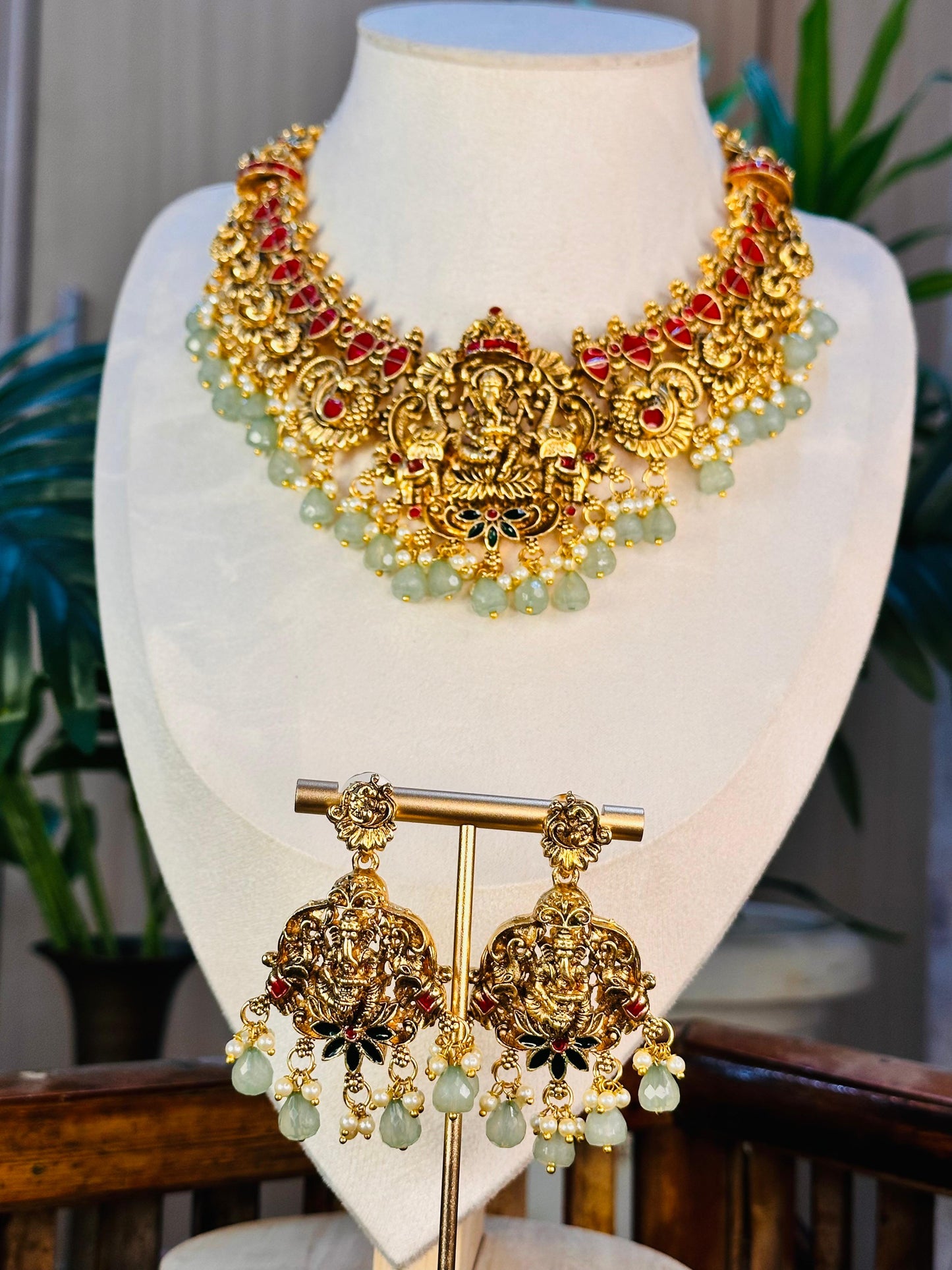 Mint Ganesha Haram Set