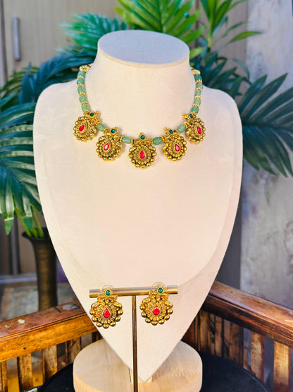 Sudha Mint Necklace Set