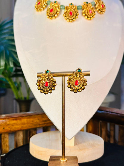Sudha Mint Necklace Set